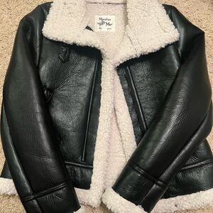 Maralyn & Me Black Shearling Jacket